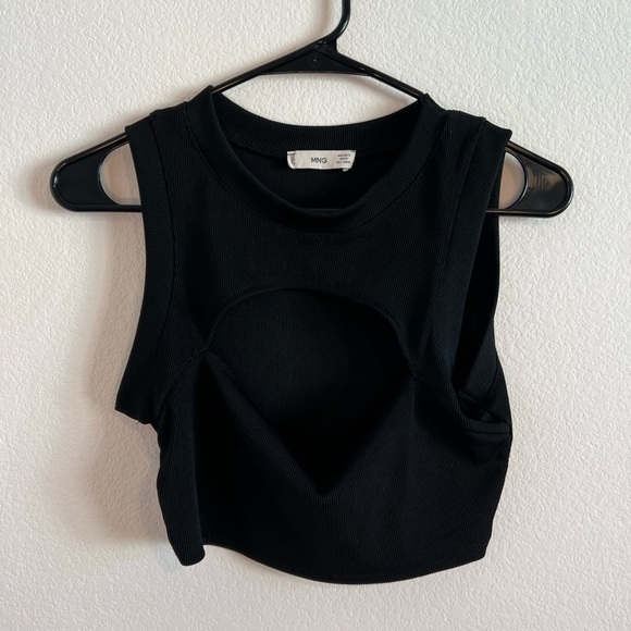 Mng Women's White Ribbed Crop Top - Size M - Picture 1 of 8